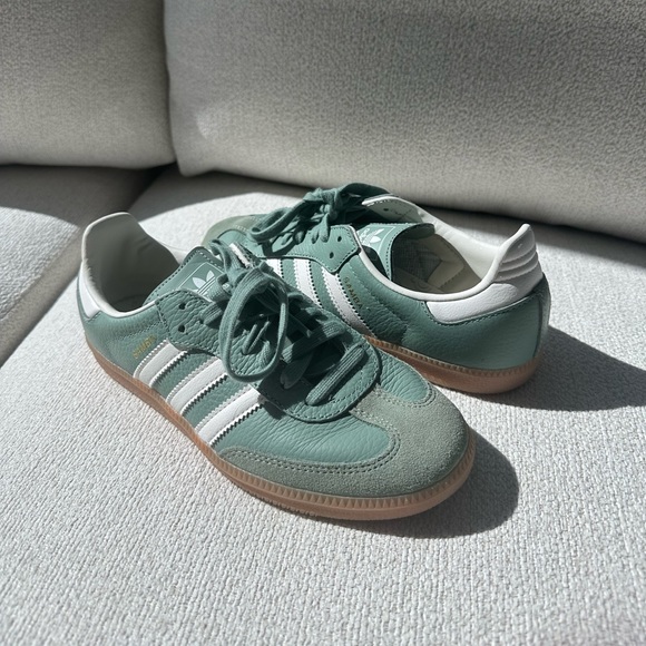 Sage Green Adidas Sambas, Size 6.5 - Picture 1 of 3